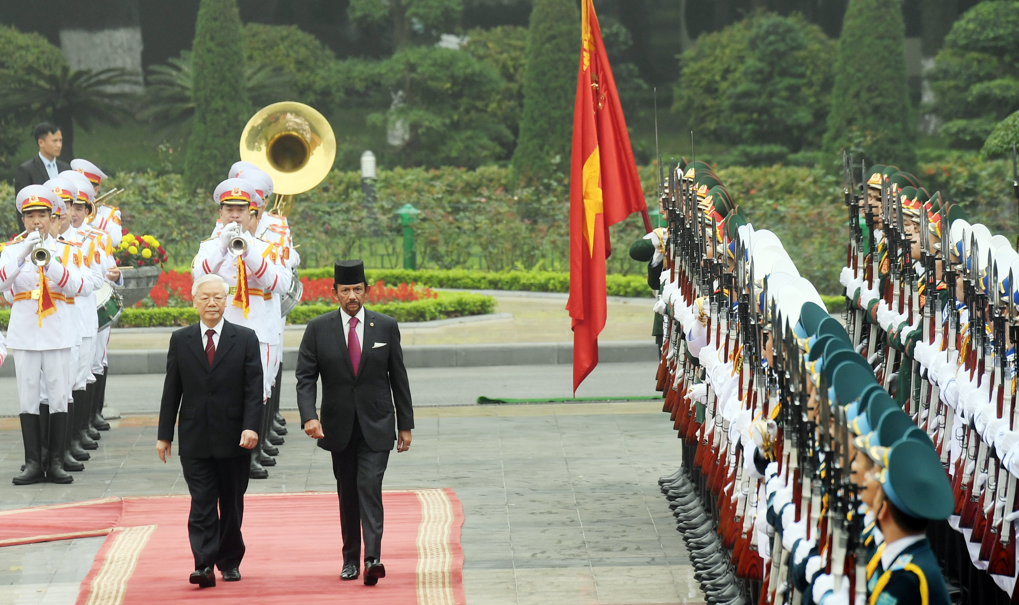 Tổng Bí thư, Chủ tịch nước Nguyễn Phú Trọng đón, hội đàm với Quốc vương Brunei Sultan Haji Hassanal Bolkiah